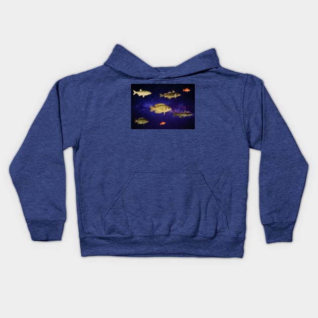 Space Fish Kids Hoodie by Amanda1775